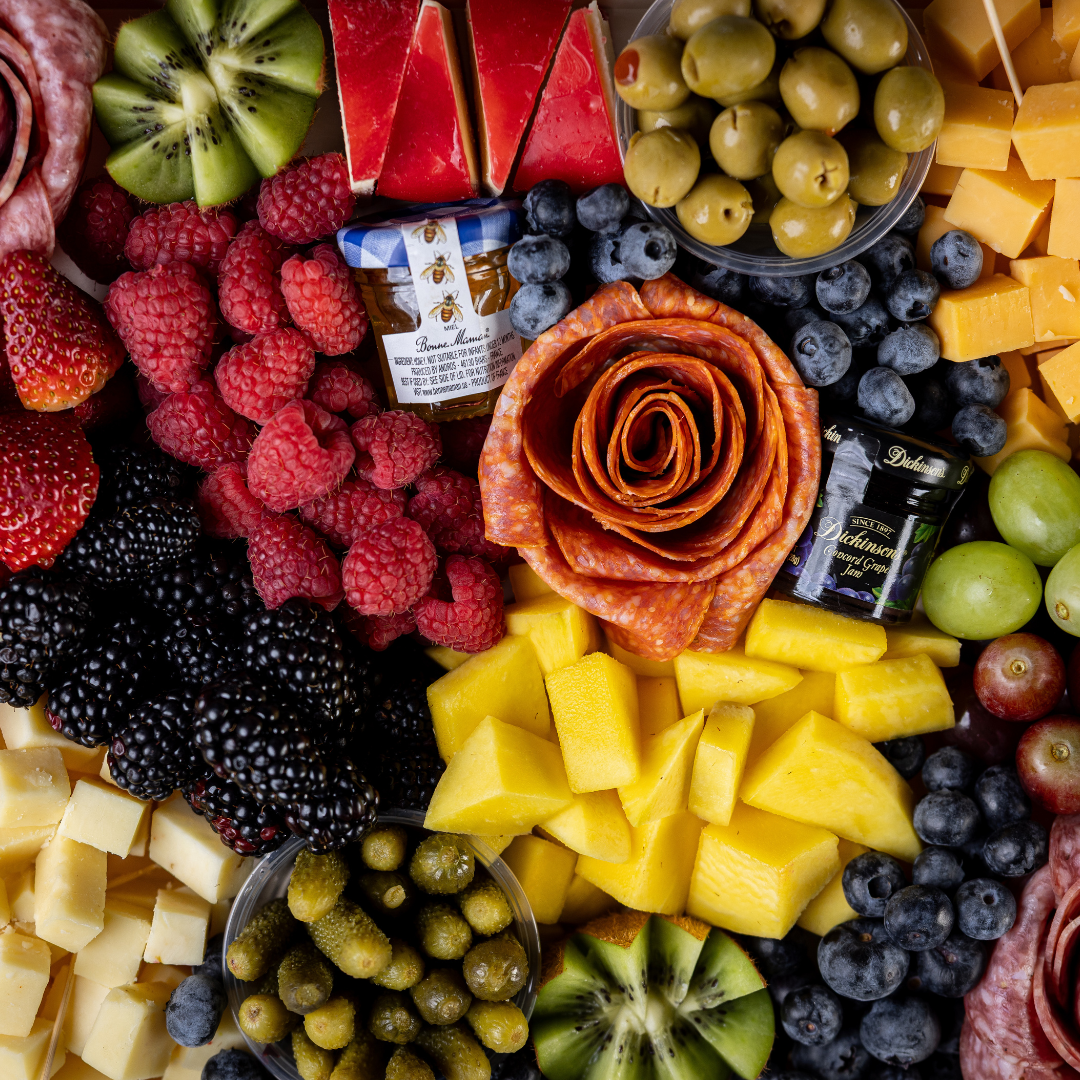 Charcuterie board from Fresh Juiced Juice Bar at Redlands Ranch Market available for online ordering with pickup or delivery.