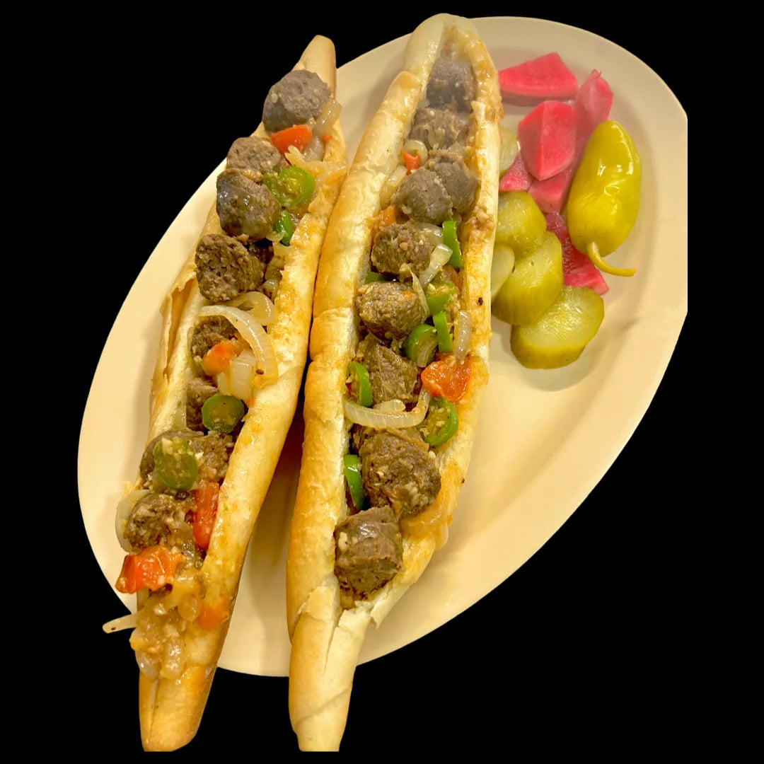 Egyptian soujouk sandwich with halal beef sausage available for online pickup and delivery from Redlands Ranch Market in Redlands, California
