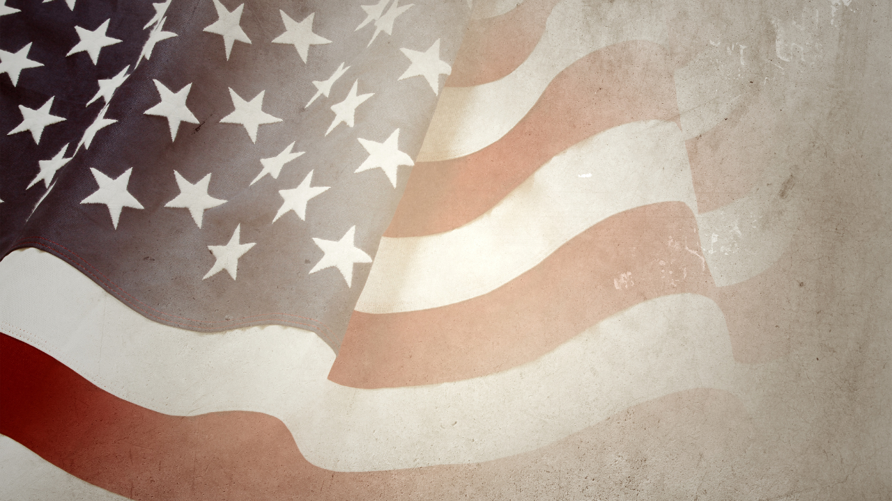 Vintage American flag with a textured background