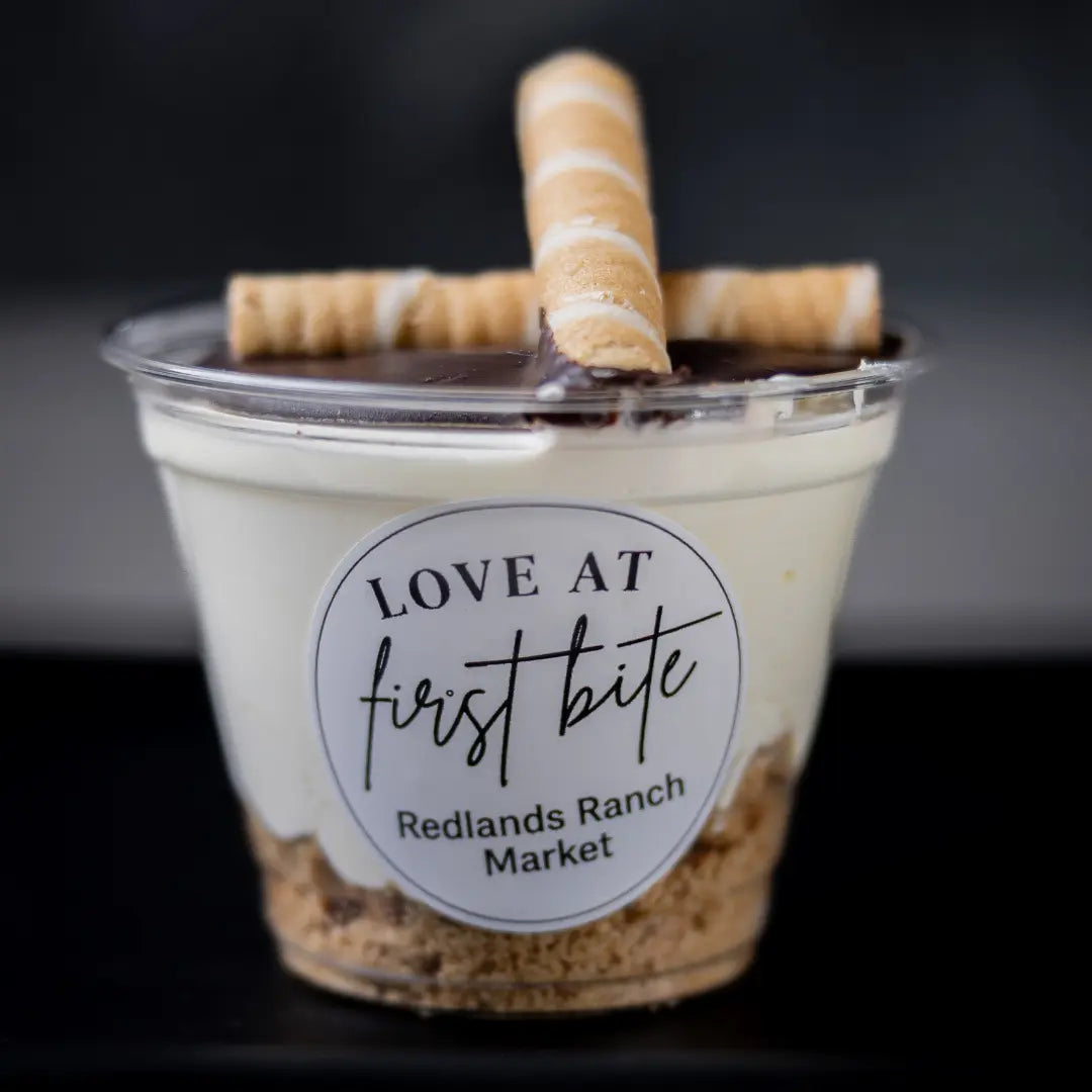 Biscoff and cream dessert cup topped with Biscoff cookies available for online pickup and delivery from Fresh Juiced Juice Bar in Redlands, California
