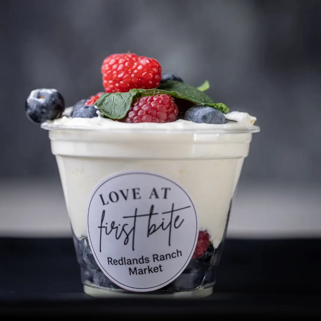 Our Fresh Fruit Dessert Cup is a refreshing treat made with a colorful mix of fresh fruit and topped with a creamy finish. A light, naturally sweet dessert prepared fresh at our Redlands juice bar.
