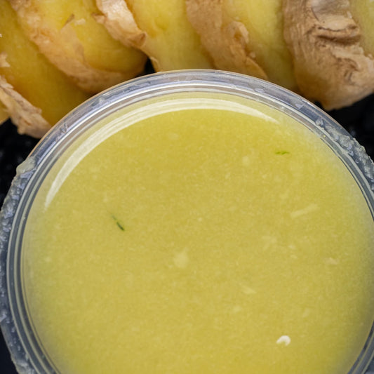 Fresh ginger shot made with pure ginger available for online pickup and delivery from Fresh Juiced Juice Bar in Redlands, California