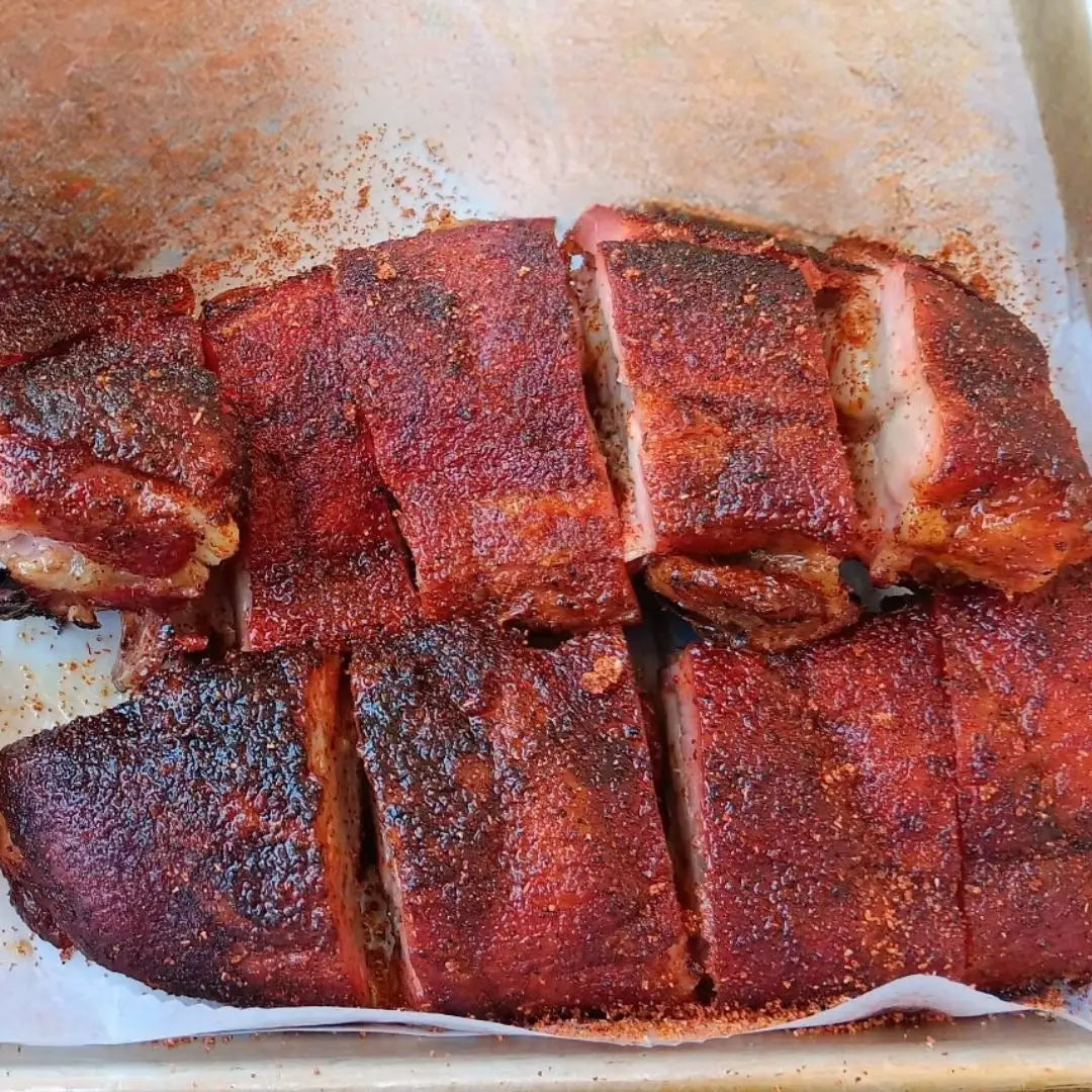 Smoked rib tips by the pound available for online pickup and delivery from Hoodidya BBQ in Redlands, California

