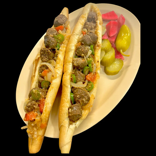 Egyptian soujouk sandwich with halal beef sausage available for online pickup and delivery from Redlands Ranch Market in Redlands, California
